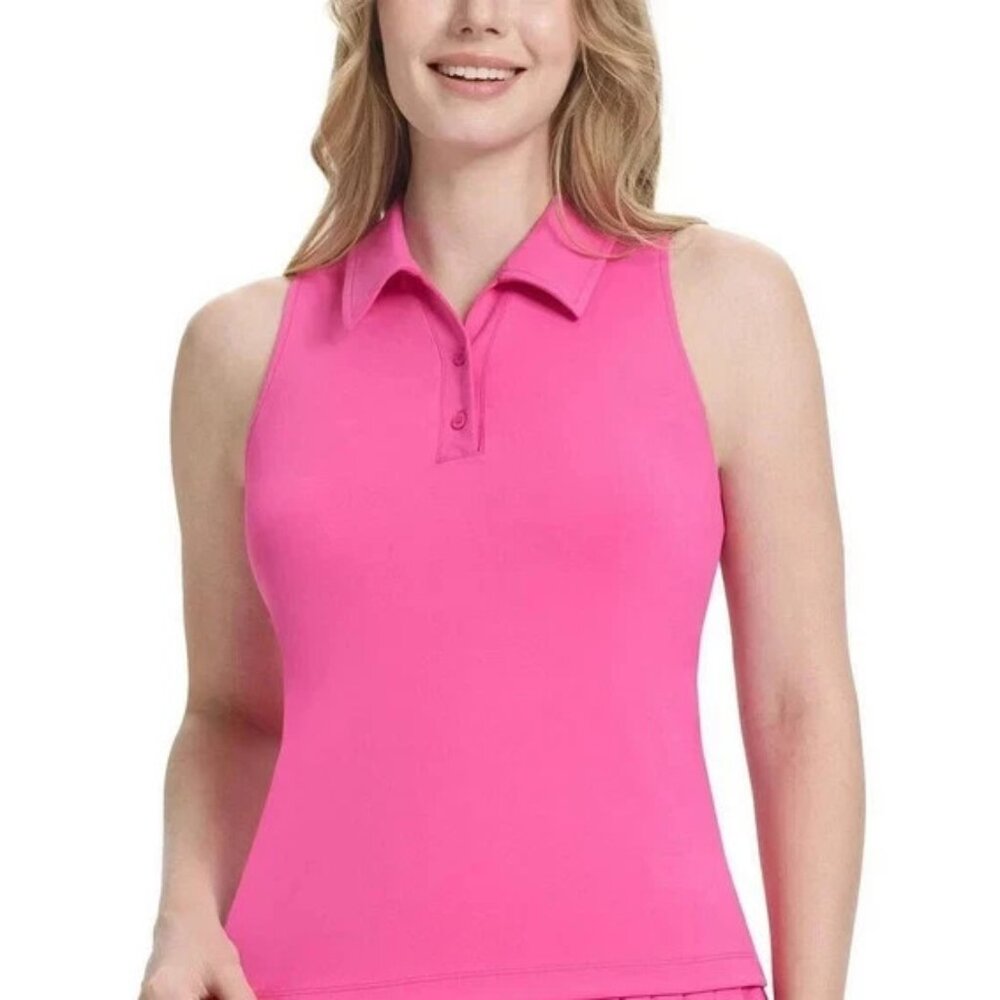 Tretorn Women's Size XL French Fuchsia Sleeveless Padded Polo Top NWT
